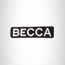 BECCA Black and White Name Tag Iron on Patch for Biker Vest and Jacket NB276 - STURGIS MIDWEST INC.
