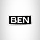 BEN White on Black Iron on Name Tag Patch for Biker Vest NB201 - STURGIS MIDWEST INC.