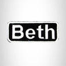 Beth White on Black Iron on Name Tag Patch for Biker Vest NB109 - STURGIS MIDWEST INC.