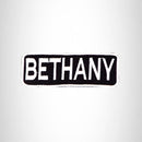 BETHANY Black and White Name Tag Iron on Patch for Biker Vest and Jacket NB277 - STURGIS MIDWEST INC.