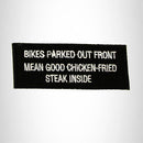 Bikes Parked Out Front Mean Good Iron on Small Patch for Biker Vest SB961 - STURGIS MIDWEST INC.