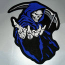 Blue Grim Reaper Small Patch Death Angle for Biker Jacket Vest SB403 - STURGIS MIDWEST INC.