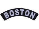 Boston State White on Black Small Rocker Patch Front for Biker Jacket Vest - STURGIS MIDWEST INC.