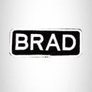 BRAD White on Black Iron on Name Tag Patch for Biker Vest NB202 - STURGIS MIDWEST INC.
