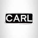CARLA Black and White Name Tag Iron on Patch for Biker Vest and Jacket NB279 - STURGIS MIDWEST INC.