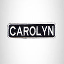 CAROLYN Black and White Name Tag Iron on Patch for Biker Vest and Jacket NB281 - STURGIS MIDWEST INC.