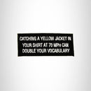 CATCHING A YELLOW JACKET Iron on Small Patch for Biker Vest SB905 - STURGIS MIDWEST INC.