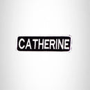 CATHERINE Black and White Name Tag Iron on Patch for Biker Vest and Jacket NB282 - STURGIS MIDWEST INC.
