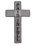 Christian Biker Back Center Patch Cross Paid In Full for Biker Vest - STURGIS MIDWEST INC.