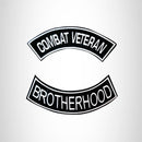 Combat Veteran Brotherhood 2 Patches Set Sew on for Vest Jacket - STURGIS MIDWEST INC.
