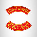 COMBAT WOUNDED DESERT STORM VET 2 Patches Set Sew on for Vest Jacket - STURGIS MIDWEST INC.
