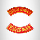 COMBAT WOUNDED SEMPER RIDER 2 Patches Set Sew on for Vest Jacket - STURGIS MIDWEST INC.