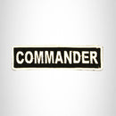 COMMANDER White on Black Small Patch Iron on for Biker Vest SB704 - STURGIS MIDWEST INC.