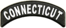 Connecticut State White on Black Small Rocker Patch Front for Biker Jacket Vest - STURGIS MIDWEST INC.