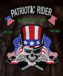 Patriotic Rider Skull & Flags Patch Patches Embroidered Custom Patches Biker Patches-STURGIS MIDWEST INC.