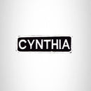 CYNTHIA Black and White Name Tag Iron on Patch for Biker Vest and Jacket NB286 - STURGIS MIDWEST INC.