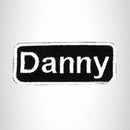DANNY White on Black Iron on Name Tag Patch for Biker Vest NB210 - STURGIS MIDWEST INC.