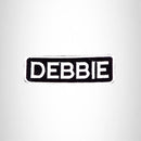 DEBBIE Black and White Name Tag Iron on Patch for Biker Vest and Jacket NB287 - STURGIS MIDWEST INC.