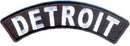Detroit State White on Black Small Rocker Patch Front for Biker Jacket Vest - STURGIS MIDWEST INC.