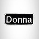 Donna White on Black Iron on Name Tag Patch for Biker Vest NB112 - STURGIS MIDWEST INC.