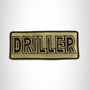 DRILLER Black on Gray Iron on Small Patch for Biker Vest SB839 - STURGIS MIDWEST INC.