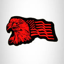 Eagle and flag Red on Black Small Patch Iron on for Biker Vest SB734 - STURGIS MIDWEST INC.