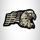 Eagle and flag White on Black Small Patch Iron on for Biker Vest SB733 - STURGIS MIDWEST INC.