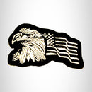 Eagle and flag White on Black Small Patch Iron on for Biker Vest SB756 - STURGIS MIDWEST INC.
