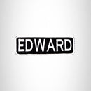 EDWARD Black and White Name Tag Iron on Patch for Biker Vest and Jacket NB215 - STURGIS MIDWEST INC.