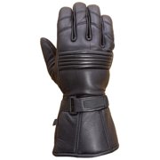 Gauntlet style Genuine leather motorcycle gloves Black size M-STURGIS MIDWEST INC.