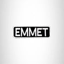 EMMET Black and White Name Tag Iron on Patch for Biker Vest and Jacket NB217 - STURGIS MIDWEST INC.