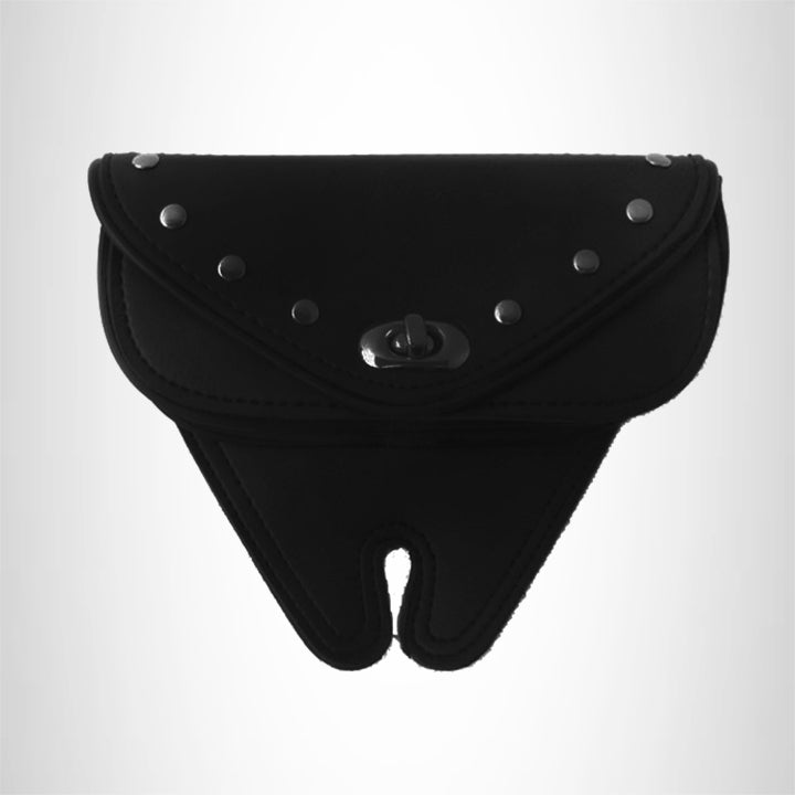 Motorcycle windshield bag 1 compartments pocket black Studded
