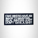 Fake Bikers White on Black Small Patch Iron on for Vest Jacket SB508 - STURGIS MIDWEST INC.