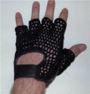 Fingerless summer gloves black leather gel palm - STURGIS MIDWEST INC.
