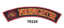 FIRE DEPARTMENT FIRE FIGHTER Iron on Top Rocker Patch for Biker Vest Jacket - STURGIS MIDWEST INC.
