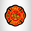 Fire Dept Yellow and Red on Black Small Patch Iron on for Biker Vest SB759 - STURGIS MIDWEST INC.