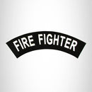 Fire Fighter White on Black Top Rocker Patch for Biker Vest Jacket TR315 - STURGIS MIDWEST INC.
