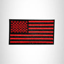 FLAG Red on Black Small Patch Iron on for Vest Jacket SB591 - STURGIS MIDWEST INC.