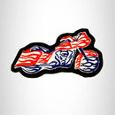Flaming Motorcycle Small Patch Iron on for Biker Vest SB807 - STURGIS MIDWEST INC.
