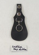 Flap style Leather Key holder for belt Black size 6.5 by 3 - STURGIS MIDWEST INC.