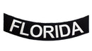 FLORIDA White on Black Bottom Rocker Patch for Vest jacket BR400 - STURGIS MIDWEST INC.