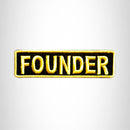 FOUNDER YELLOW ON BLACK Small Patch Iron on for Vest Jacket SB598 - STURGIS MIDWEST INC.