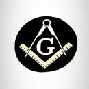 G Mason symbol White on black round Iron on Small Patch Iron on for Biker Vest - STURGIS MIDWEST INC.
