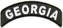 Georgia State White on Black Small Rocker Patch Front for Biker Jacket Vest - STURGIS MIDWEST INC.