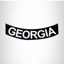 GEORGIA White on Black Bottom Rocker Patch for Vest jacket BR394 - STURGIS MIDWEST INC.