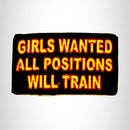 Girls Wanted all Positions will Train Small Patch Iron on for Biker Vest SB745 - STURGIS MIDWEST INC.