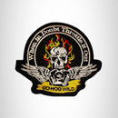 GO HOG WILD Flaming Skull Small Patch Iron on for Vest Jacket SB612 - STURGIS MIDWEST INC.