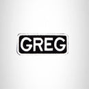 GREG Black and White Name Tag Iron on Patch for Biker Vest and Jacket NB220 - STURGIS MIDWEST INC.