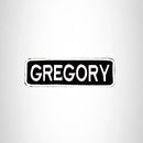 GREGORY Black and White Name Tag Iron on Patch for Biker Vest and Jacket NB221 - STURGIS MIDWEST INC.