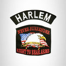 HARLEM and NEVER SURRENDER Small Patches Set for Biker Vest - STURGIS MIDWEST INC.